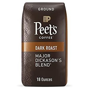 lot 148 image: Peets Coffee, Dark Roast Ground Coffee - Major Dickasons Blend 18 Ounce Bag (B086ZFHF6H)