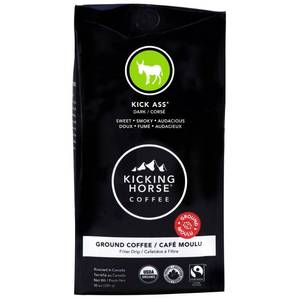 lot 149 image: Kicking Horse Coffee Kick  Dark Roast Fair Trade Certified Organic Ground Coffee - 10oz