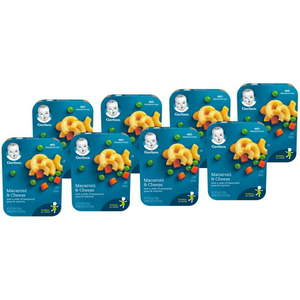 lot 160 image: Gerber Lil Entrees, Macaroni and Cheese with Seasoned Peas & Carrots, 6.6 oz Tray (Pack of 8)