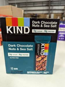 lot 162 image: DARK CHOCOLATE NUTS & SEA SALT BAR, 12pk