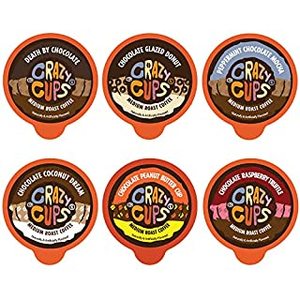 lot 188 image: Crazy Cups Chocolate Lovers Coffee Pods Variety Pack, Chocolate Flavored Coffees, Compatible With K Cup Brewers, Includes Death By Chocolate, Chocolate Raspberry, Peppermint Mocha, & More, 24 Pack (B00NG6PWPS)