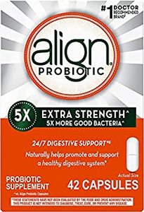 lot 246 image: Align Probiotic Extra Strength, Probiotics for Women and Men, #1 Doctor Recommended Brand, 5X More Good Bacteria to Help Support a Healthy Digestive System, 42 Capsules (B07K98GCXM)