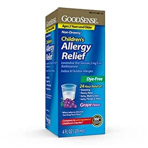 lot 257 image: Good Sense Children��s Loratadine Oral Solution, Allergy Relief, Grape Flavor, Yellow, 4 Fl Oz (B098TQWNSM)