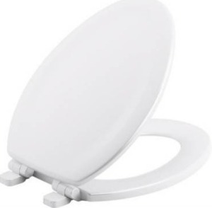lot 1162 image: Kohler K-20466 Stonewood Elongated Toilet Seat - White