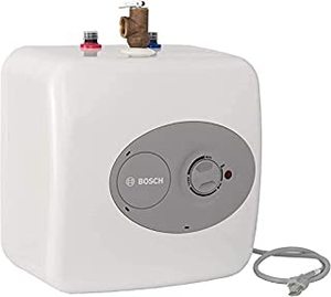 lot 2438 image: Bosch Electric Mini-Tank Water Heater Tronic 3000 T 4-Gallon (ES4) - Eliminate Time for Hot Water - Shelf, Wall or Floor Mounted (B0148O65IE) - Retail $200.60