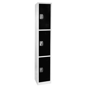 lot 2447 image: AdirOffice 72 in. x 12 in. x 12 in. Triple-Compartment Steel Tier Key Lock Storage Locker in Black