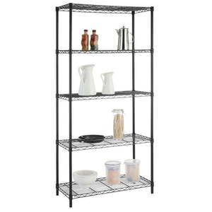 lot 661 image: HDX 5-Tier Black Wire Shelving Unit