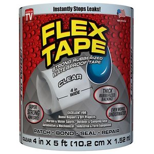 lot 1208 image: Flex Tape Strong Rubberized Waterproof Tape 4 inches x 5 Feet Clear