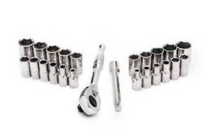 lot 1234 image: Husky 14 in. Drive Ratchet SAEMetric Standard Socket Set (24-Piece)