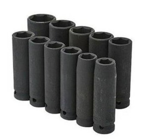 lot 1235 image: Husky 12 in. Drive Metric Deep Impact Socket Set (11-piece)