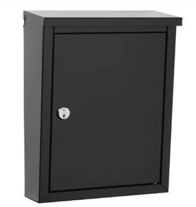 lot 1246 image: Architectural Mailboxes Chelsea Locking Wall Mount Mailbox Black, 7 x 8