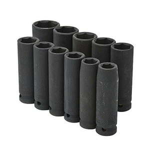 lot 2524 image: husky 12 in. drive metric deep impact socket set (11-piece)