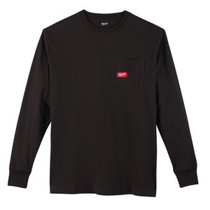 lot 2529 image: Milwaukee-602B-XL Heavy Duty Black Pocket Long Sleeve T-Shirt - X-Large