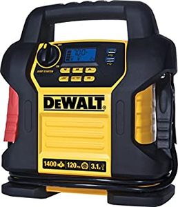 lot 2536 image: DEWALT DXAEJ14 Digital Portable Power Station Jump Starter 1400 Peak700 Instant Amps, 120 PSI Digital Air Compressor, 3.1A USB Ports, Battery Clamps , Yellow (B06XD6XBCM)