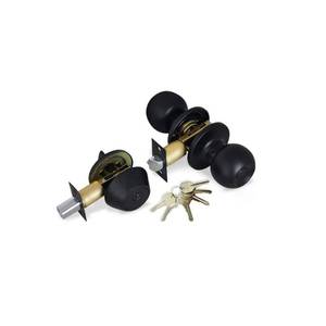 lot 3591 image: Premier Lock Black Entry Door Knob Combo Lock Set with Deadbolt and 6 Keys