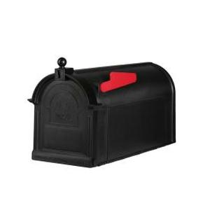 lot 3598 image: Postal Pro 9-in x 11-in Plastic Black Post Mount Mailbox
