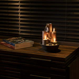 lot 669 image: Alpine Corporation Traditional 11 Indoor and Outdoor 3-Tier Nature Cascading Tabletop Fountain
