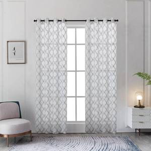 lot 685 image: Lyndale Decor Amelia 108 in.L x 52 in. W Sheer Polyester Curtain in Silver, Set Of 2