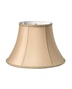 lot 2470 image: Vintage Gold- Cloth & Wire Slant Transitional Oval Softback Lampshade with Washer Fitter, Vintage Gold