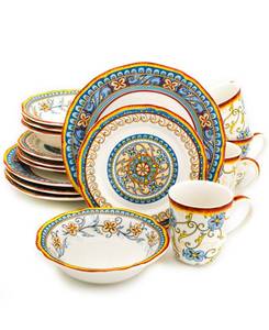 lot 2499 image: Euro Ceramica Duomo 16 Piece Stoneware Dinnerware Set (Service for 4)- Retail$137.49