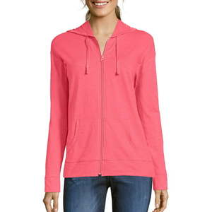 lot 2504 image: XL Hanes Women s Slub Jersey Hoodie Pink