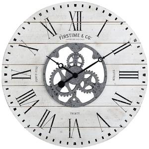 lot 2554 image: FirsTime & Co. Shiplap Gears Wall Clock, 27, Aged White (B07GFXL8ZS)