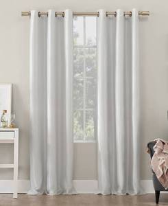 lot 2562 image: Bardot 40 x 63 Faux Dupioni Silk 100% Blackout Curtain Panel Pair