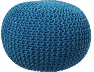 lot 1066 image: Dark Blue Braided Pouf