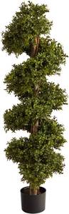 lot 1155 image: 46 Boxwood Spiral Topiary Artificial Tree, Green