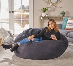 lot 1182 image: Madison Faux Suede 5 Foot Beanbag Chair