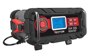 lot 657 image: Vector 15 Amp Automatic 12V Battery Charger with 50 Amp Engine Start and Alternator Check