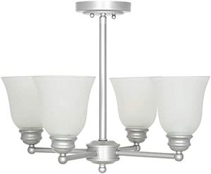 lot 1189 image: Evolution Lighting LLC Silver 4Light Chandelier (stock photo approximate)
