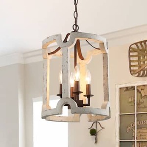lot 681 image: Taupe- The Gray Barn Hillock Corner 4-light Lantern Pendant Lighting - W 13x H 18.1- Retail$269.99