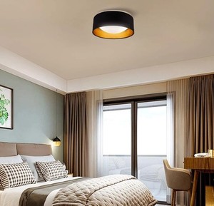 lot 704 image: 1 - Light 12.6 Shaded Drum LED Flush Mount