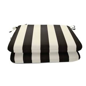 lot 928 image: 18- Inch Square Striped Sunbrella Outdoor CUSHION set