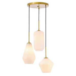lot 930 image: Gerald Glass 3 Light Pendant 17.3x12.6