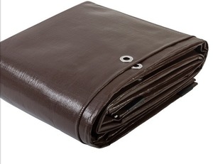 lot 672 image: Small Brown Tarp With Eyehole Loop