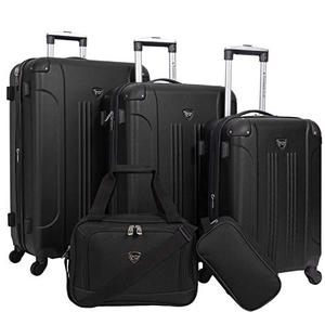 lot 58451 image: Travelers Club Sky Luggage Set, Black  (5pcs) (Retails $172)
