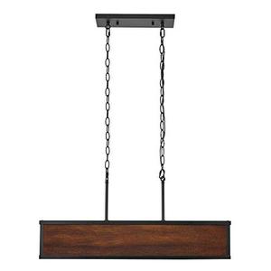 lot 58462 image: Globe Electric Johnnie Pendant Lighting, Faux Wood