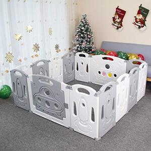 lot 58477 image: Foldable Baby Folding Play Pen Activity Centre, Grey and White