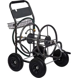 lot 59451 image: Flieeya Heavy Duty Garden Hose Reel Cart, Black