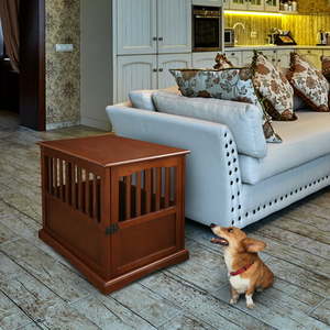 lot 59456 image: Pet Crate End Table, Walnut  (Factory Sealed)
