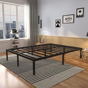 lot 59465 image: TIEGUNER Heavy Duty Mattress Foundation Bed Frame, Black  (14)  (King)