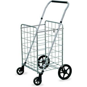 lot 59487 image: Wellmax Foldable and Collapsible Grocery Shopping Cart with Swivel Wheels
