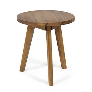 lot 59500 image: Christopher Knight Home Gino Outdoor Acacia Wood Side Table, Natural Finish