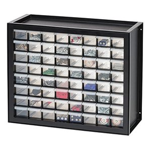 lot 59507 image: IRIS USA Parts and Hardware Cabinet, 64 Drawers, Black