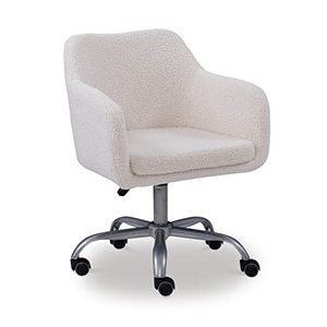 lot 59508 image: Linon Home Decor Products Linon Brooklyn Sherpa Office Chair, Ivory