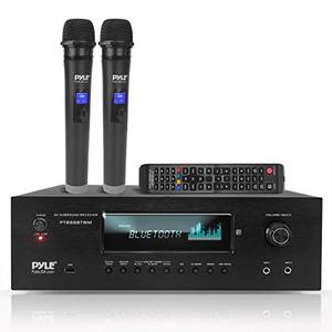 lot 59517 image: Pyle Bluetooth Home Theater Karaoke Receiver, Black  (See Description)