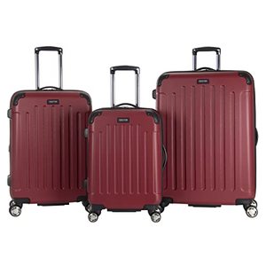 lot 59518 image: Kenneth Cole Reaction Renegade Luggage Expandable 8-Wheel Spinner Lightweight Hard Sided Travel Suitcase Set, Black  (2pcs) (See Description)  (SOLD AS IS)