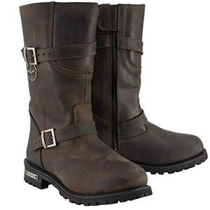 lot 59520 image: Milwaukee Leather Mens Classic Engineer Boots, Distressed Brown   (Size 8.5)